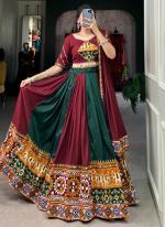 Rayon Green Festival Wear Silk Printed Readymade Lehenga Choli